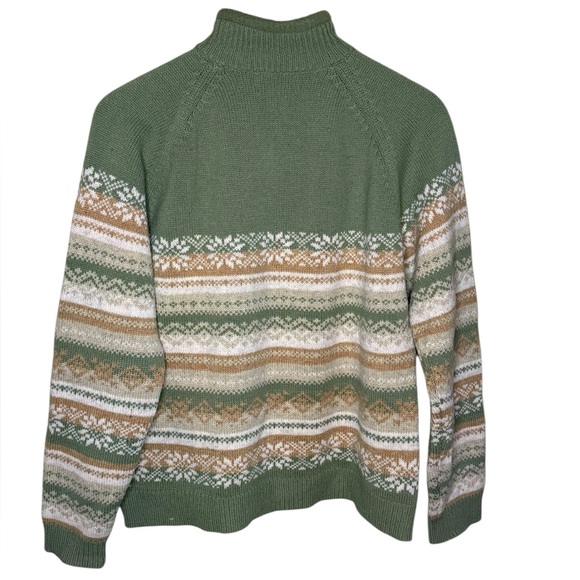 Woolrich Women’s Sz Large Pullover Lambswool Sweater 1/4 Zip Sage Green - Picture 8 of 8